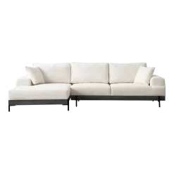 Canapé d'angle gauche en tissu blanc 280x98x78cm Eti - Home Design