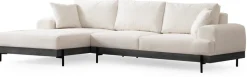 Canapé d'angle gauche en tissu blanc 280x98x78cm Eti - Home Design