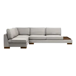 Canapé d'angle gauche en tissu gris avec pouf 193x313x97cm Tulip corner - Home Design