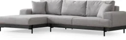 Canapé d'angle gauche en tissu gris 280x98x78cm Eti - Home Design