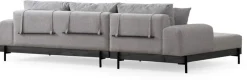 Canapé d'angle gauche en tissu gris 280x98x78cm Eti - Home Design