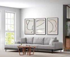 Canapé d'angle gauche en tissu gris 280x98x78cm Eti - Home Design