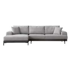 Canapé d'angle gauche en tissu gris 280x98x78cm Eti - Home Design
