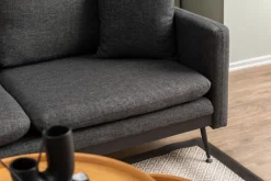 Canapé d'angle gauche en tissu gris 245x180x43cm Reya - Home Design