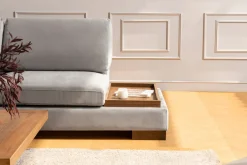 Canapé d'angle gauche en tissu gris 193x313x97cm Tulip corner - Home Design