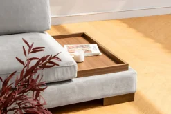 Canapé d'angle gauche en tissu gris 193x313x97cm Tulip corner - Home Design