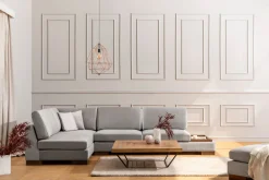 Canapé d'angle gauche en tissu gris 193x313x97cm Tulip corner - Home Design