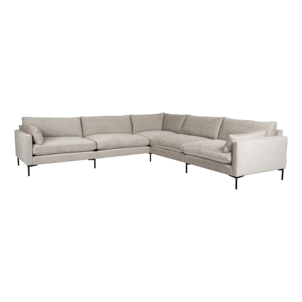 Canapé d'angle 7 places en polyester latte 318cm Summer - Zuiver
