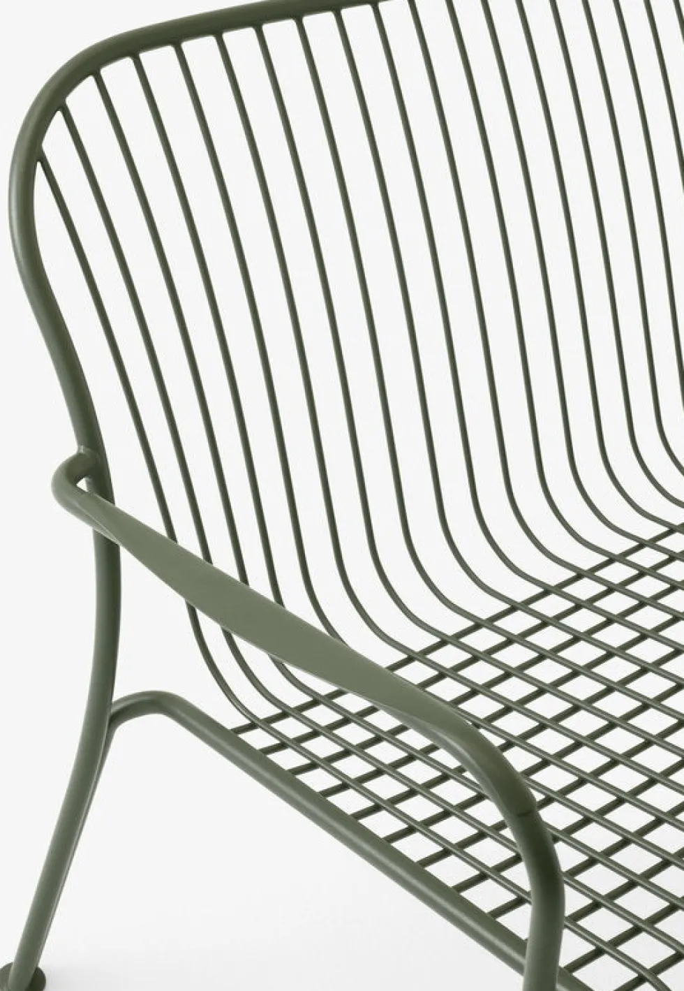 Canapé de jardin avec dossier et accoudoirs en acier vert bronze Thorvald SC110 - &tradition