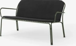 Canapé de jardin avec dossier et accoudoirs en acier vert bronze Thorvald SC110 - &tradition