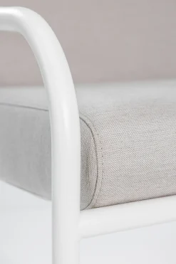 Canapé de jardin en acier blanc et assise sable 168cm Cruz - Metallbude