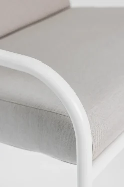 Canapé de jardin en acier blanc et assise sable 168cm Cruz - Metallbude
