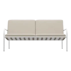Canapé de jardin en acier blanc et assise sable 168cm Cruz - Metallbude