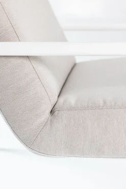 Canapé de jardin en acier blanc et assise sable 168cm Cruz - Metallbude