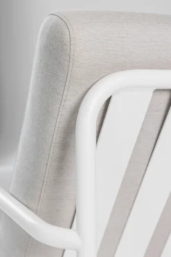 Canapé de jardin en acier blanc et assise sable 168cm Cruz - Metallbude