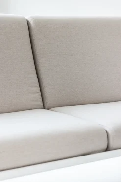 Canapé de jardin en acier blanc et assise sable 168cm Cruz - Metallbude