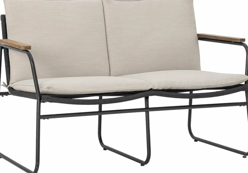Canapé de jardin en métal noir 125cm Hampton - Bloomingville