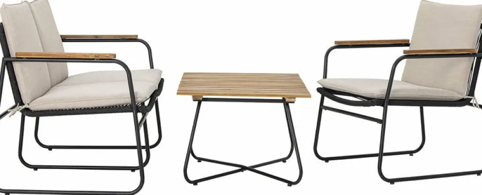 Canapé de jardin en métal noir 125cm Hampton - Bloomingville