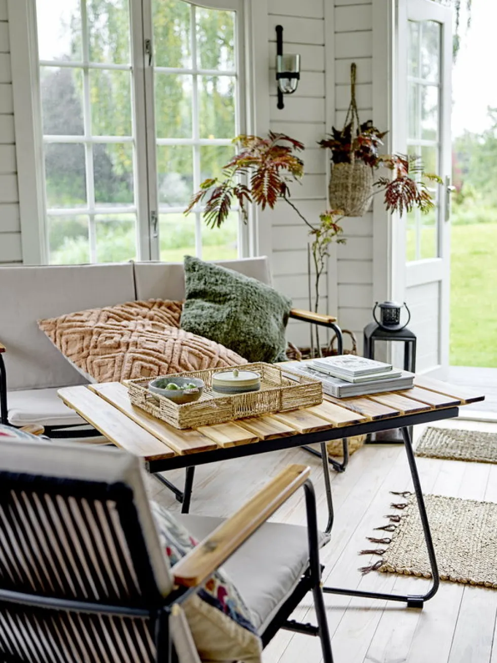 Canapé de jardin en métal noir 125cm Hampton - Bloomingville