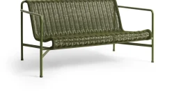 Canapé de salon extérieur en corde et acier kaki 139x88x70cm Palissade - Hay