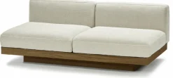 Canapé deux places en bois cognac et coussins beiges 193 x 115 x 72 cm Rudolph - Serax