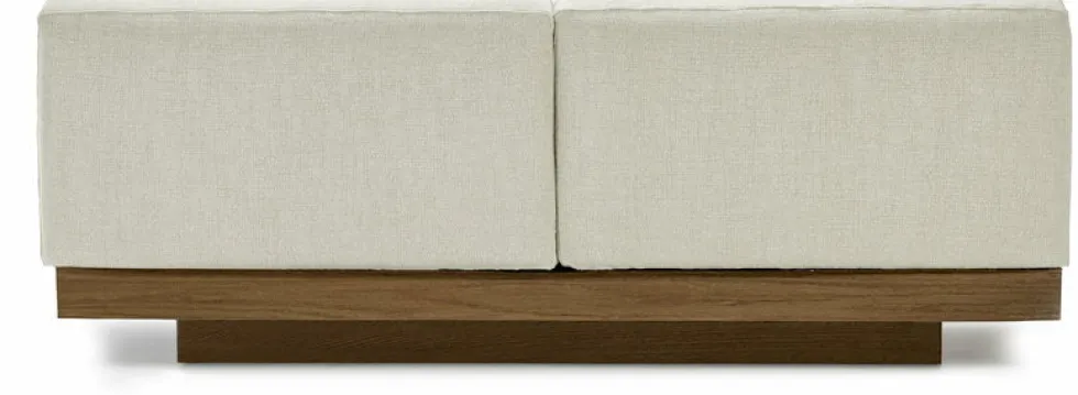 Canapé deux places en bois cognac et coussins beiges 193 x 115 x 72 cm Rudolph - Serax