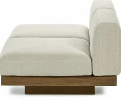 Canapé deux places en bois cognac et coussins beiges 193 x 115 x 72 cm Rudolph - Serax