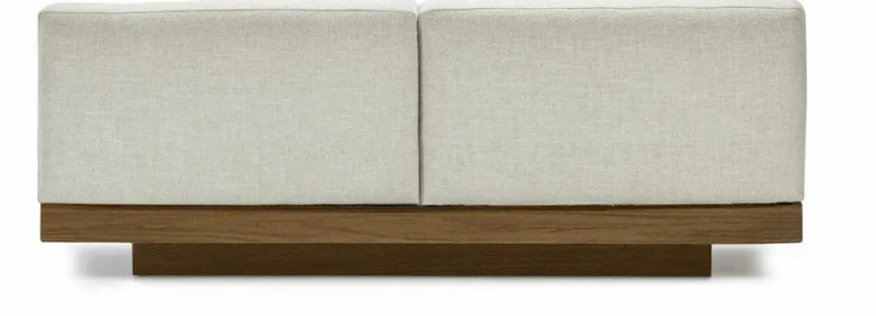 Canapé deux places en bois cognac et coussins blancs os 193 x 115 x 72 cm Rudolph - Serax