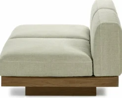 Canapé deux places en bois cognac et coussins sables 193 x 115 x 72 cm Rudolph - Serax