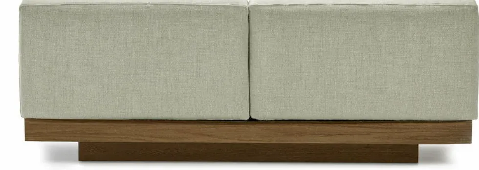 Canapé deux places en bois cognac et coussins sables 193 x 115 x 72 cm Rudolph - Serax