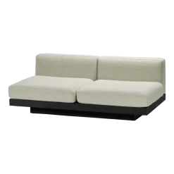 Canapé deux places en bois noir et coussins blancs os 193 x 115 x 72 cm Rudolph - Serax
