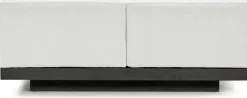 Canapé deux places en bois noir et coussins blancs 193 x 115 x 72 cm Rudolph - Serax