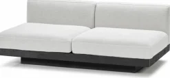 Canapé deux places en bois noir et coussins blancs 193 x 115 x 72 cm Rudolph - Serax