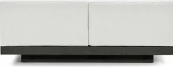 Canapé deux places en bois noir et coussins blancs 193 x 115 x 72 cm Rudolph - Serax