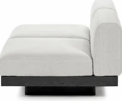 Canapé deux places en bois noir et coussins blancs 193 x 115 x 72 cm Rudolph - Serax