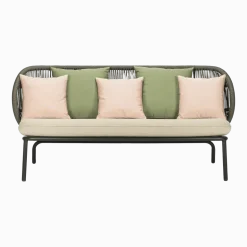 Canapé d'extérieur Amande avec set de coussins vert et blush Kodo - Vincent Sheppard