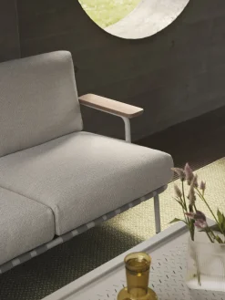 Canapé d'extérieur en acier et tissu gris 73x152,5cm Settle - Muuto