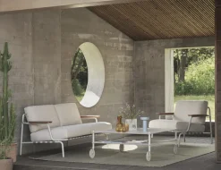Canapé d'extérieur en acier et tissu gris 73x152,5cm Settle - Muuto