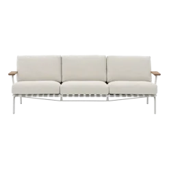 Canapé d'extérieur en acier et tissu gris 73x218,5cm Settle - Muuto