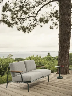 Canapé d'extérieur en acier et tissu taupe 73x152,5cm Settle - Muuto