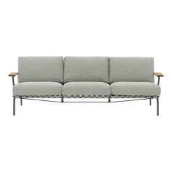 Canapé d'extérieur en acier et tissu vert-gris 73x218,5cm Settle - Muuto