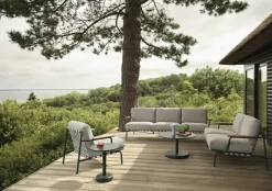 Canapé d'extérieur en acier et tissu vert-gris 73x218,5cm Settle - Muuto