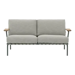 Canapé d'extérieur en acier et tissu vert-gris 73x152,5cm Settle - Muuto