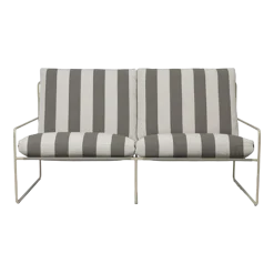 Canapé d'extérieur 2 places en vinyl rayé et acier beige 78 x 93 cm Desert Stripe - Ferm Living