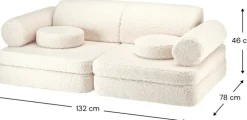 Canapé dépliable en sherpa bouclé blanc 136x78x40cm Settle - Wigiwama
