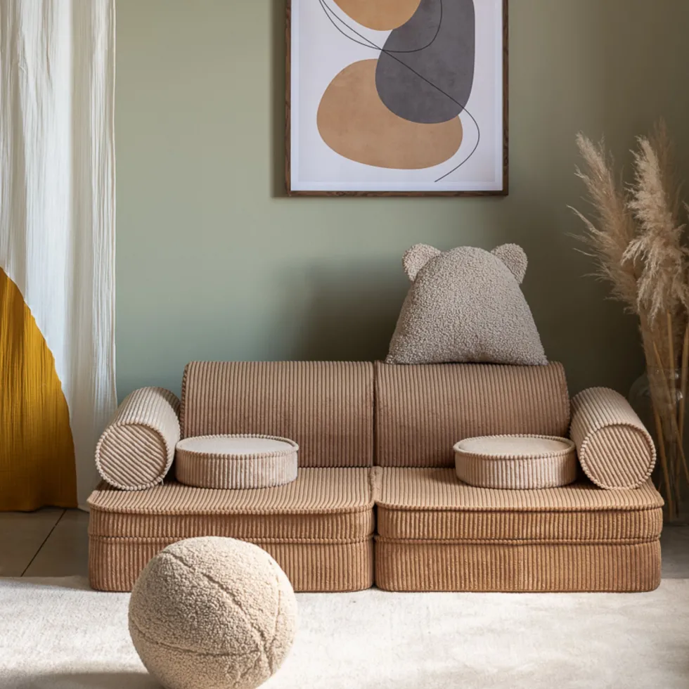 Canapé dépliable en velours côtelé brown sugar 136x78x40cm Settle - Wigiwama