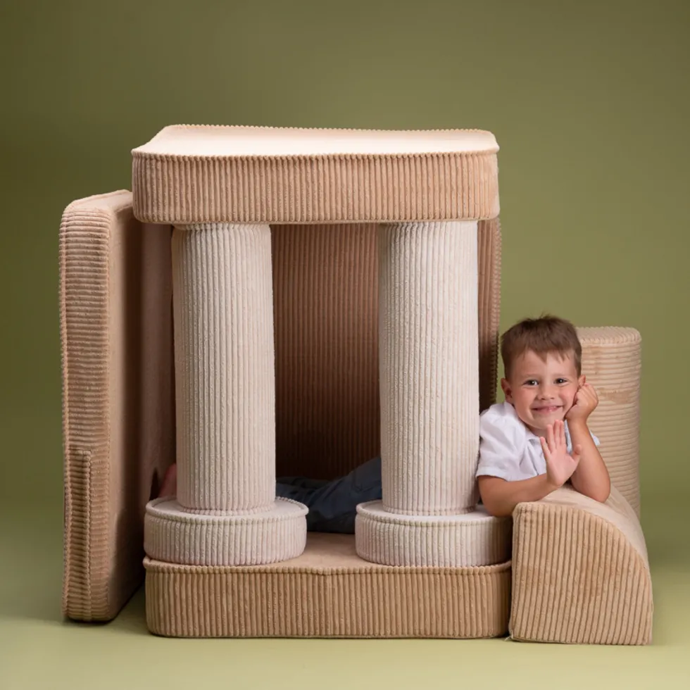 Canapé dépliable en velours côtelé brown sugar 136x78x40cm Settle - Wigiwama