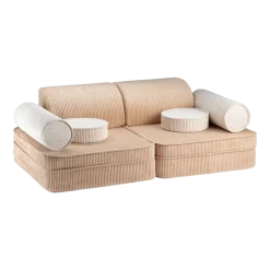 Canapé dépliable en velours côtelé brown sugar 136x78x40cm Settle - Wigiwama