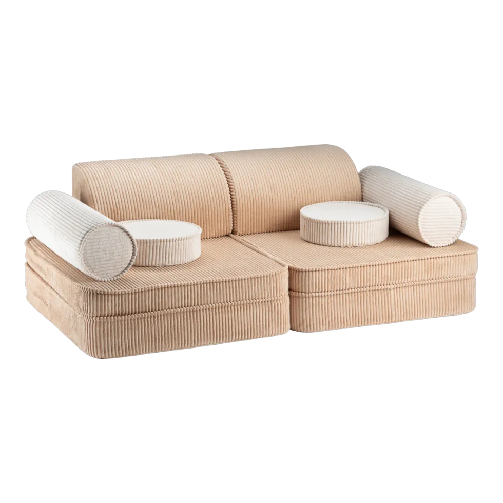 Canapé dépliable en velours côtelé brown sugar 136x78x40cm Settle - Wigiwama