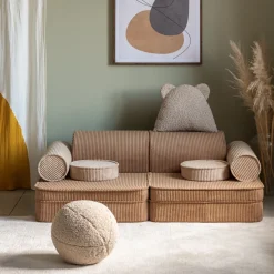 Canapé dépliable en velours côtelé toffee 136x78x40cm Settle - Wigiwama
